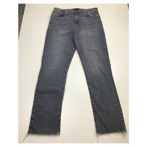 HUDSON Denim Gray Ped BLAIR Cut Hem 5 Pocket Logo Hardware Jeans